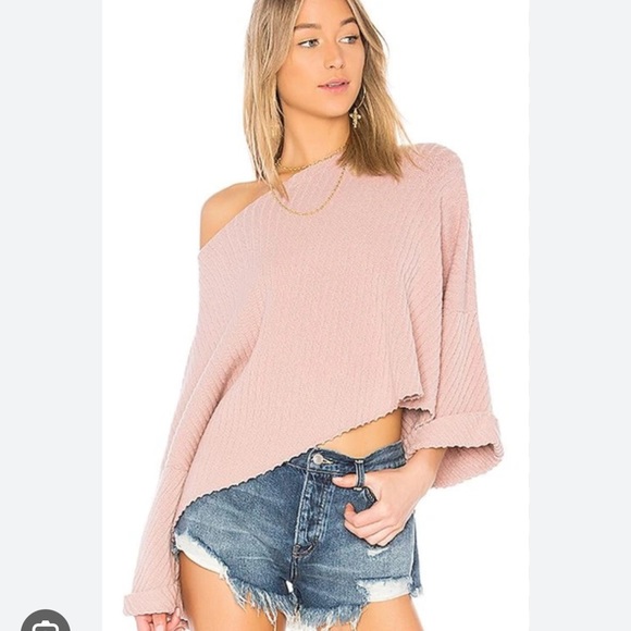 Free People I Can’t Wait Crop Sweater in Rose - Picture 2 of 8
